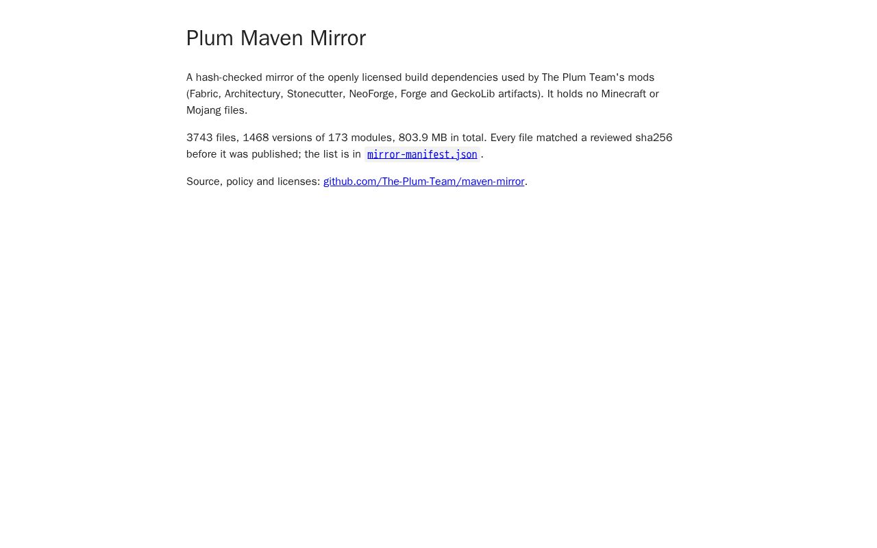Preview of Maven Mirror