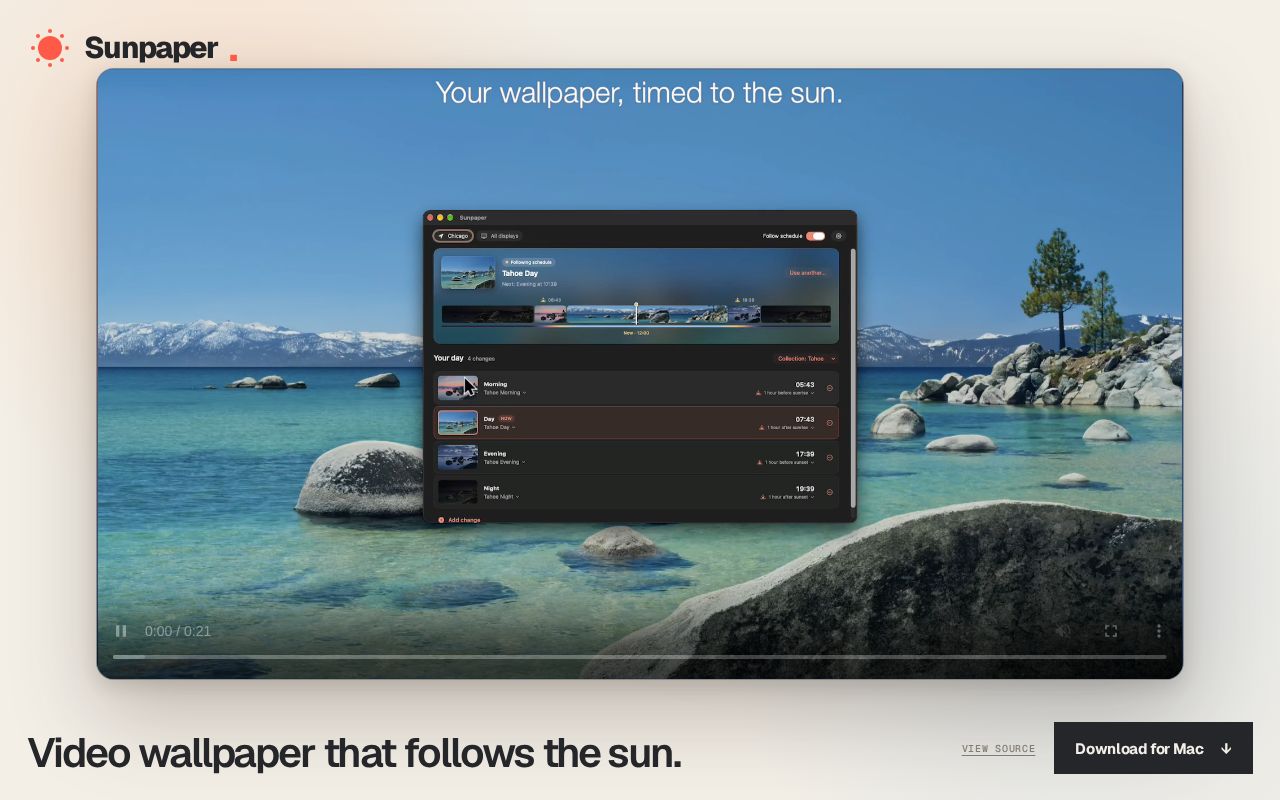 Preview of Sunpaper App