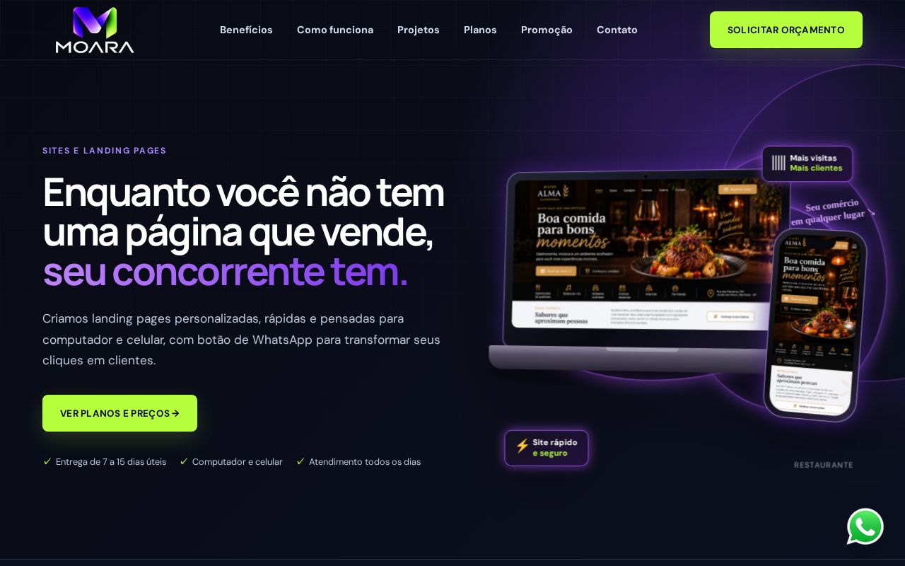 Preview of Moara Landing Pages