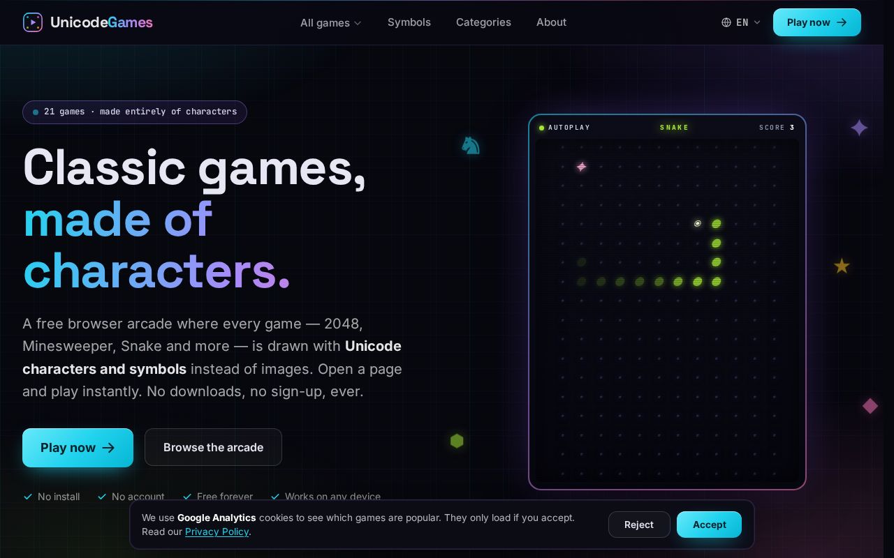 Preview of UnicodeGames