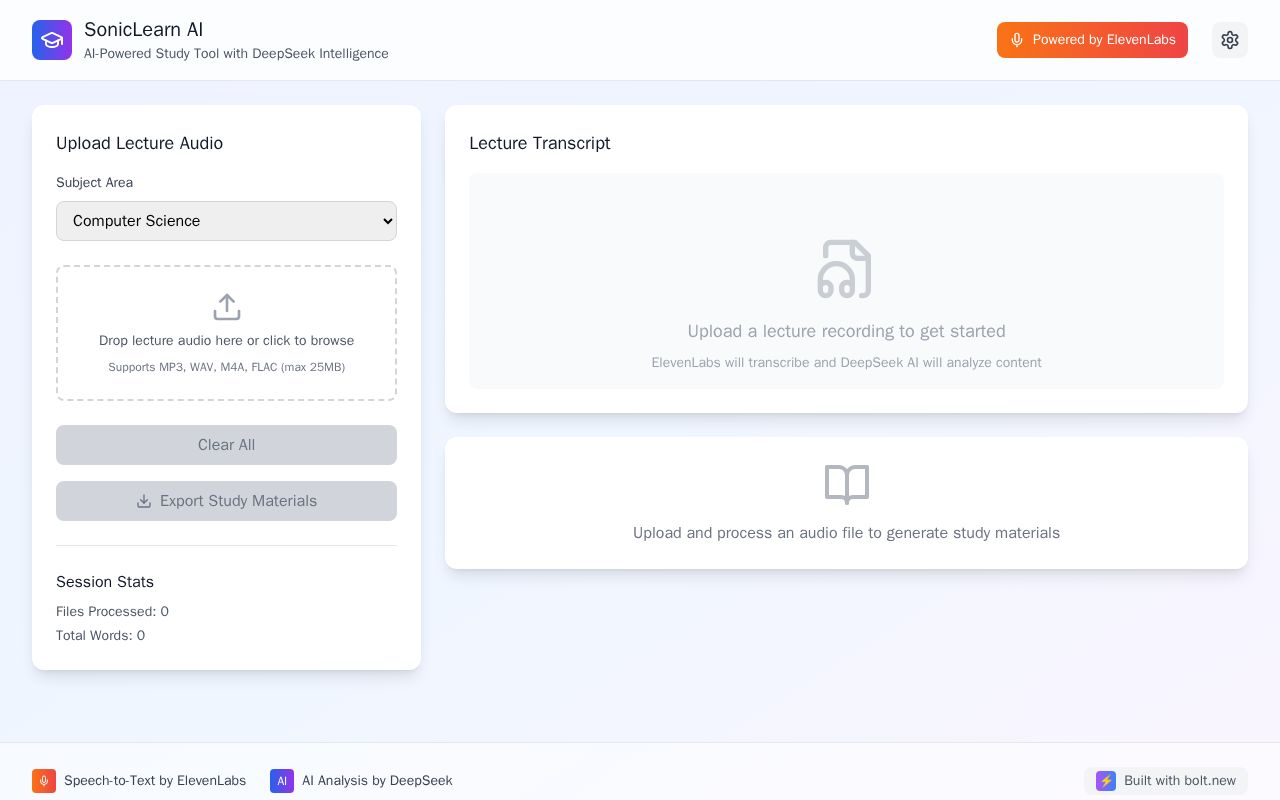 Preview of SonicLearn AI