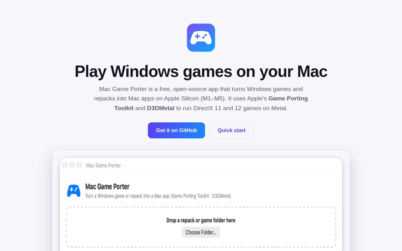 Preview of Mac Game Porter