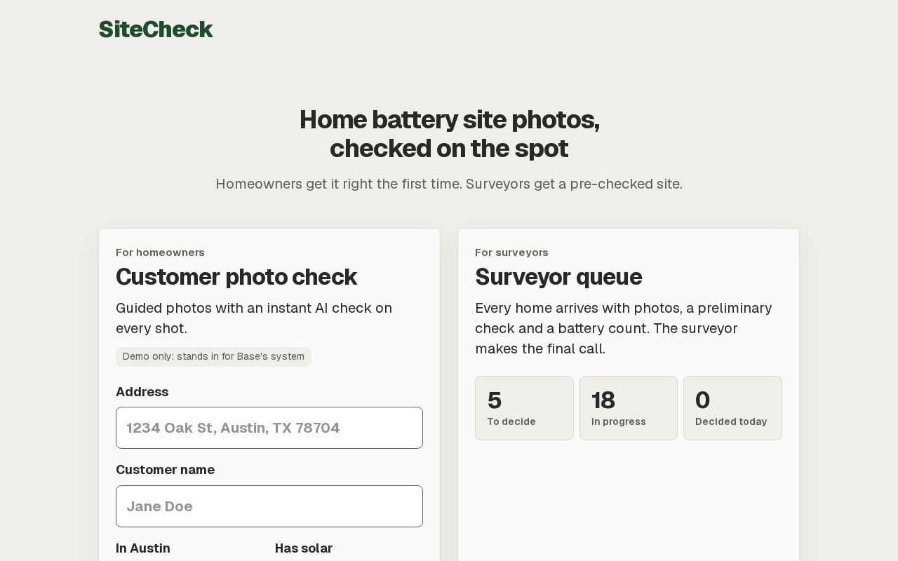 Preview of Site Check