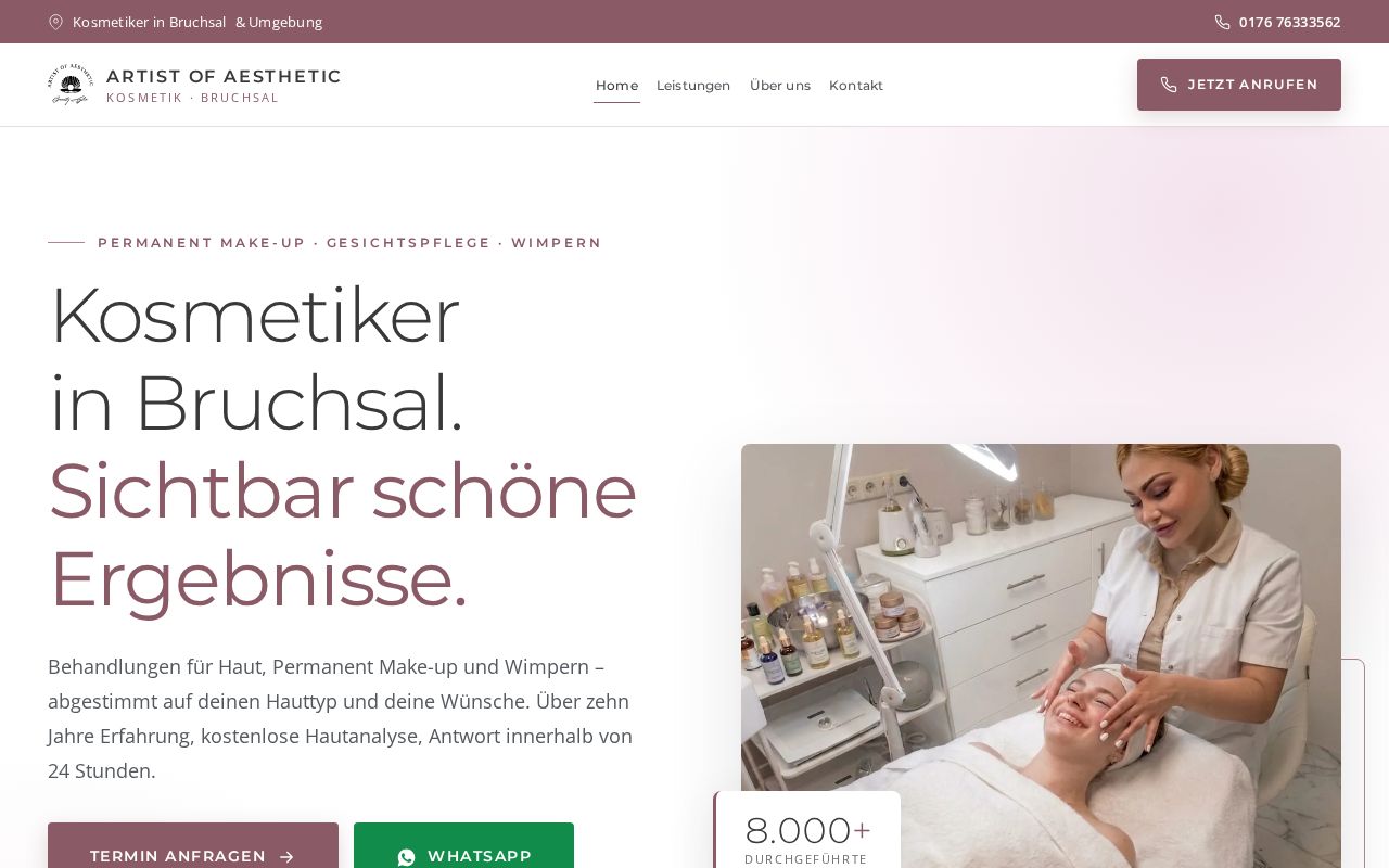 Preview of Artist Of Aesthetic Landingpage