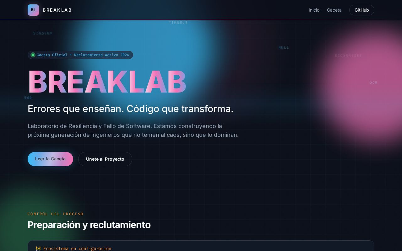 Preview of Gaceta oficial de BREAKLAB - Laboratorio de Resiliencia y Fallo de Software
