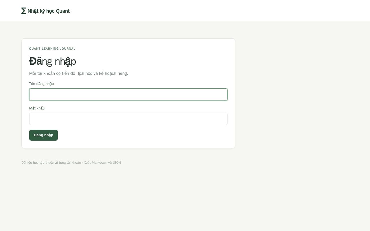 Preview of Quant Learning Journal