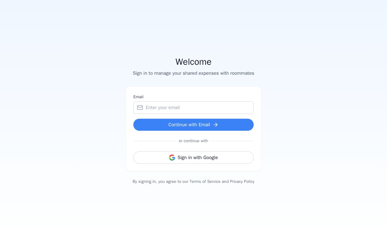 Preview of Expense Sharing App