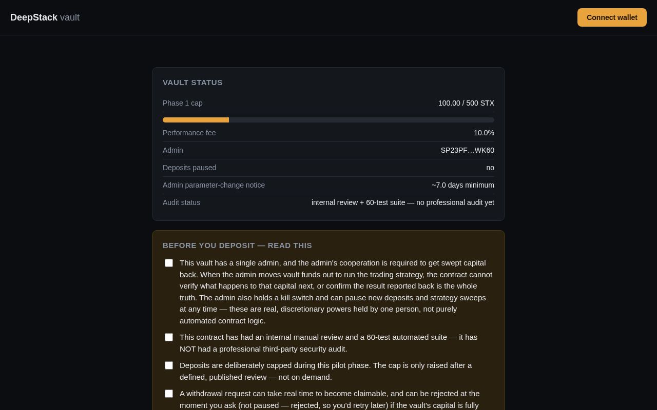 Preview of Deepstack Vault
