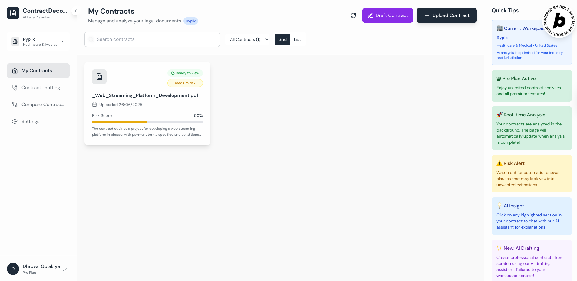 Preview of CogniDraft - Your Personal Lawyer