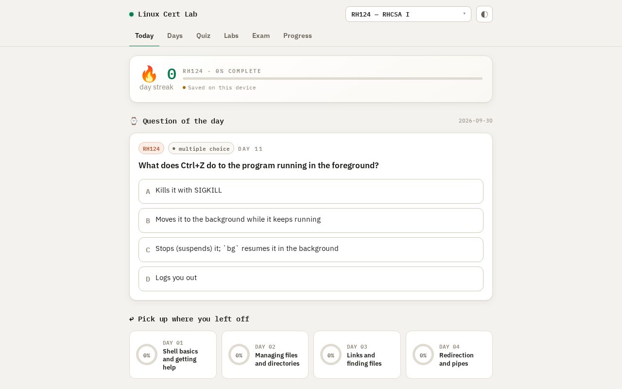 Preview of Linux Cert Lab