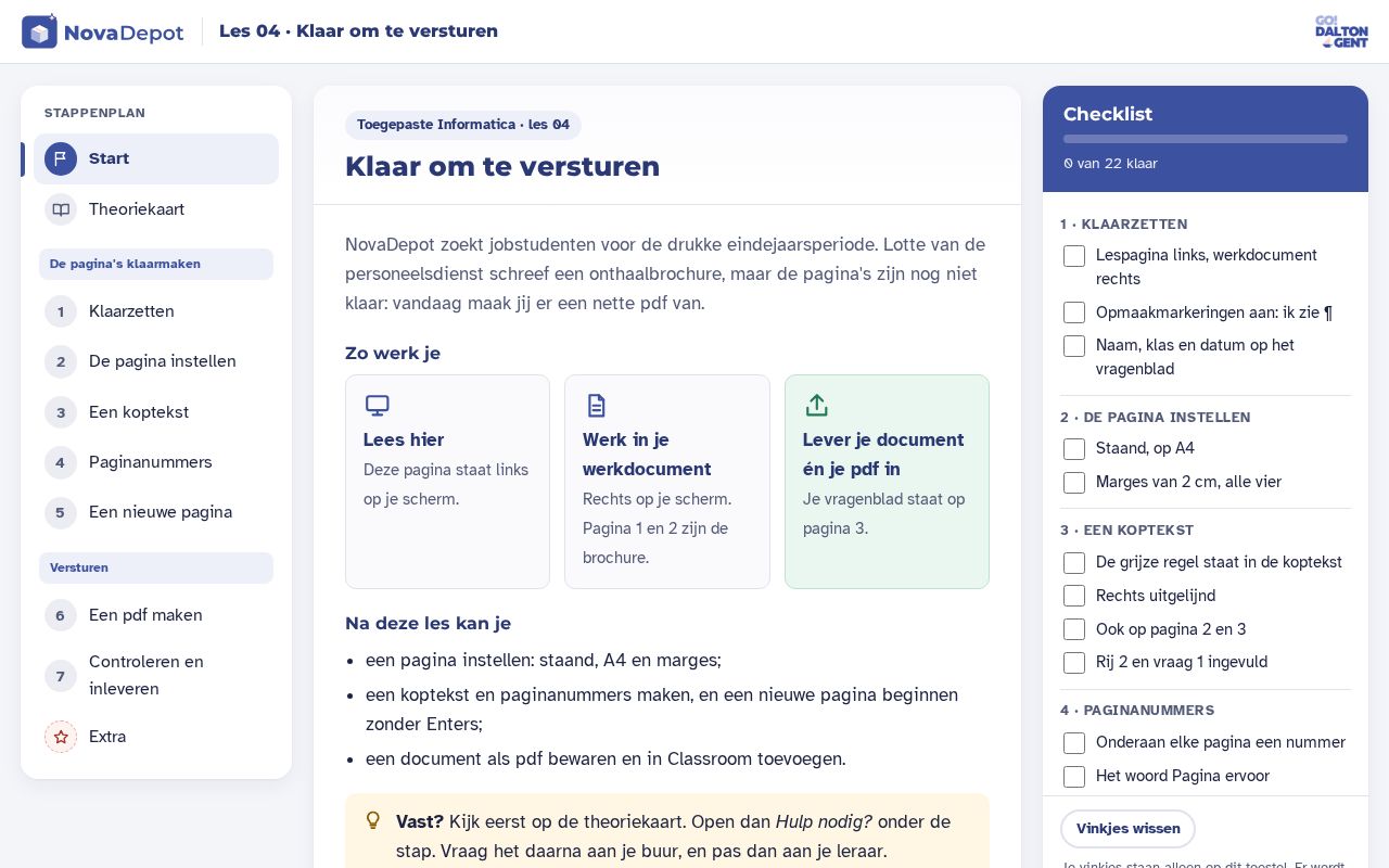 Preview of Documentopmaak NovaDepot
