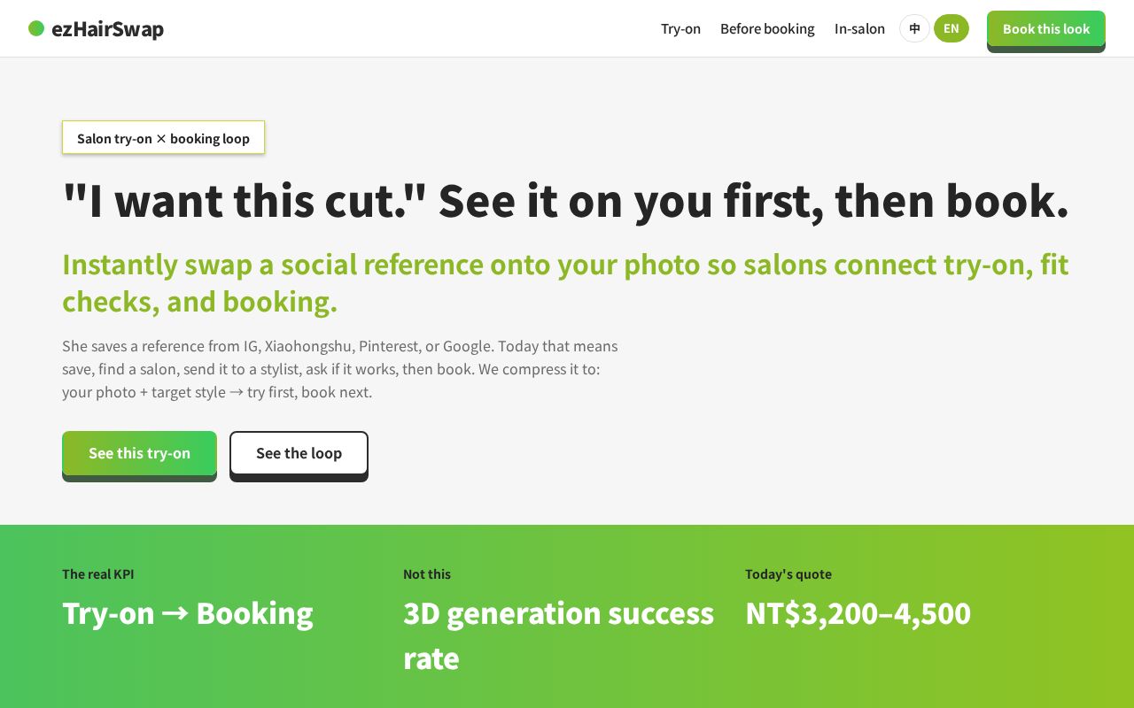 Preview of a website that enables you to try on different hairstyle before your barber talks