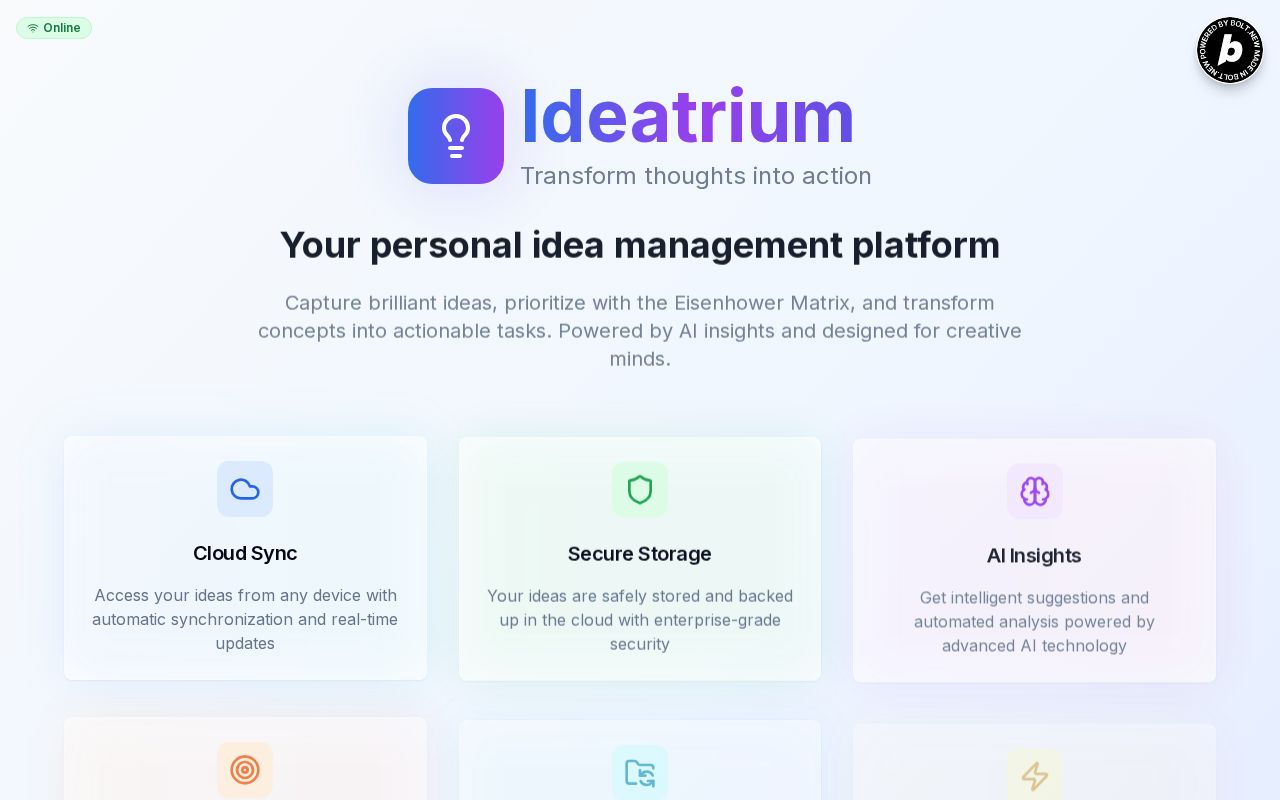 Preview of Ideatrium – Brain Dump + Prioritizer