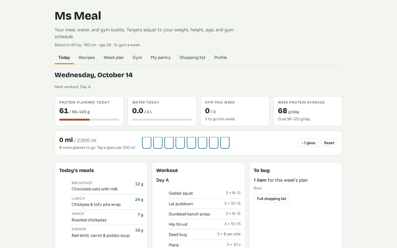 Preview of Ms Meal