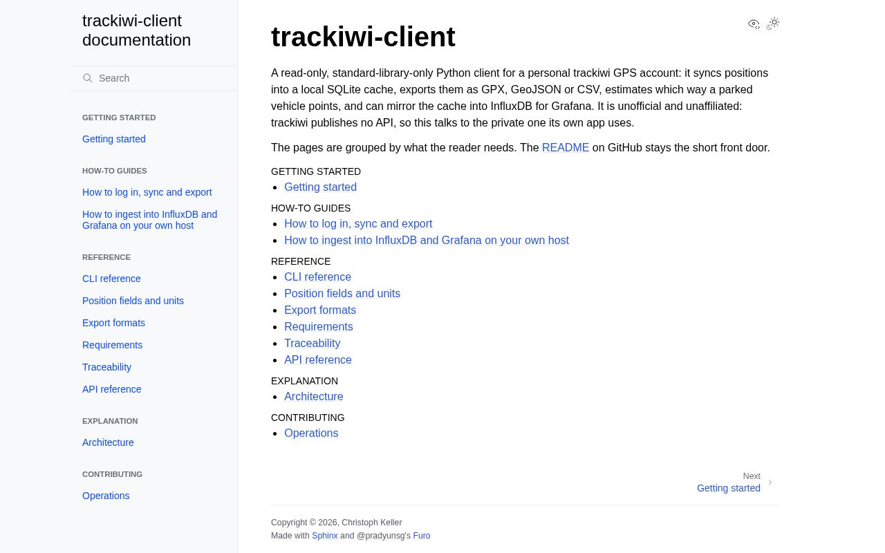 Preview of Trackiwi Client