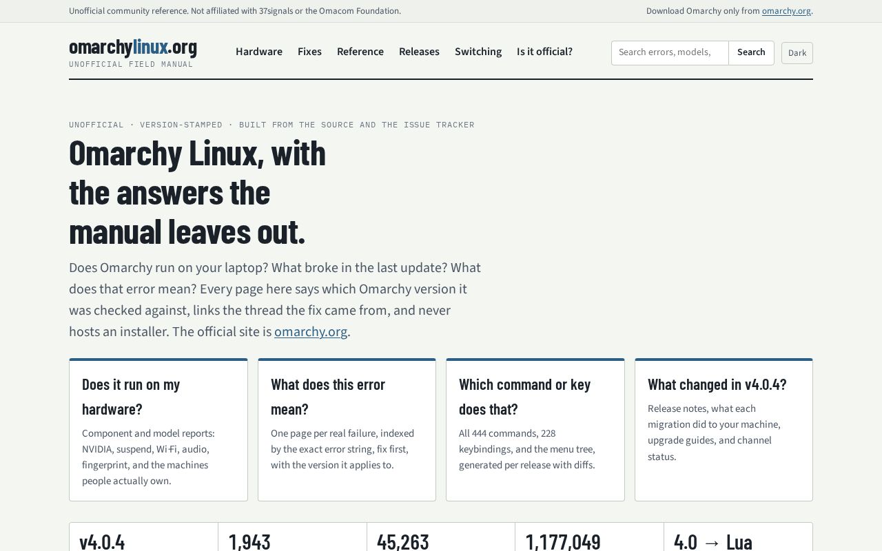 Preview of Omarchylinux Org