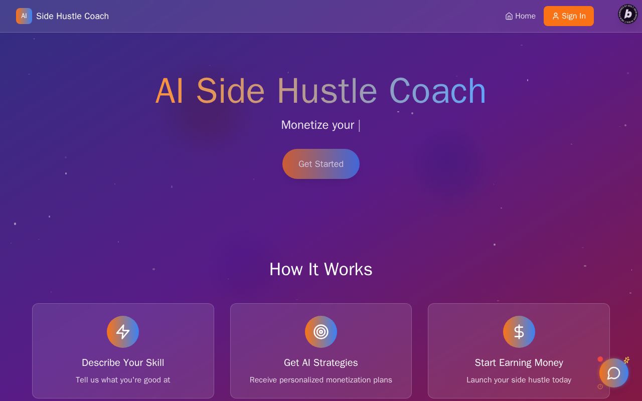 Preview of AI Side Hustle Coach