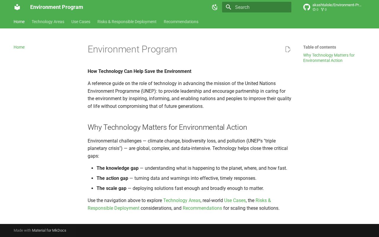 Preview of Environment-Program