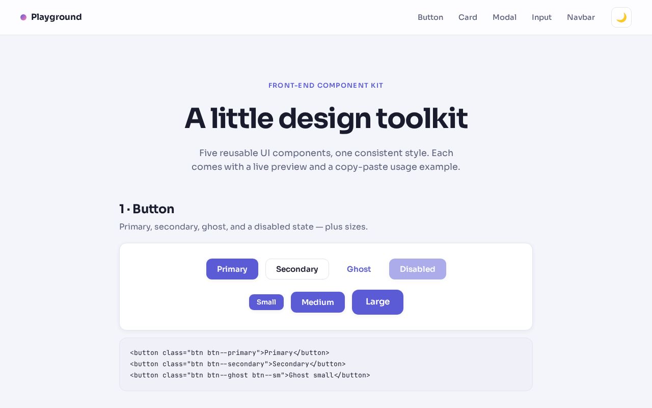 Preview of Component Playground