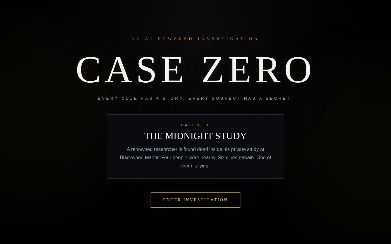 Preview of Case Zero Ai