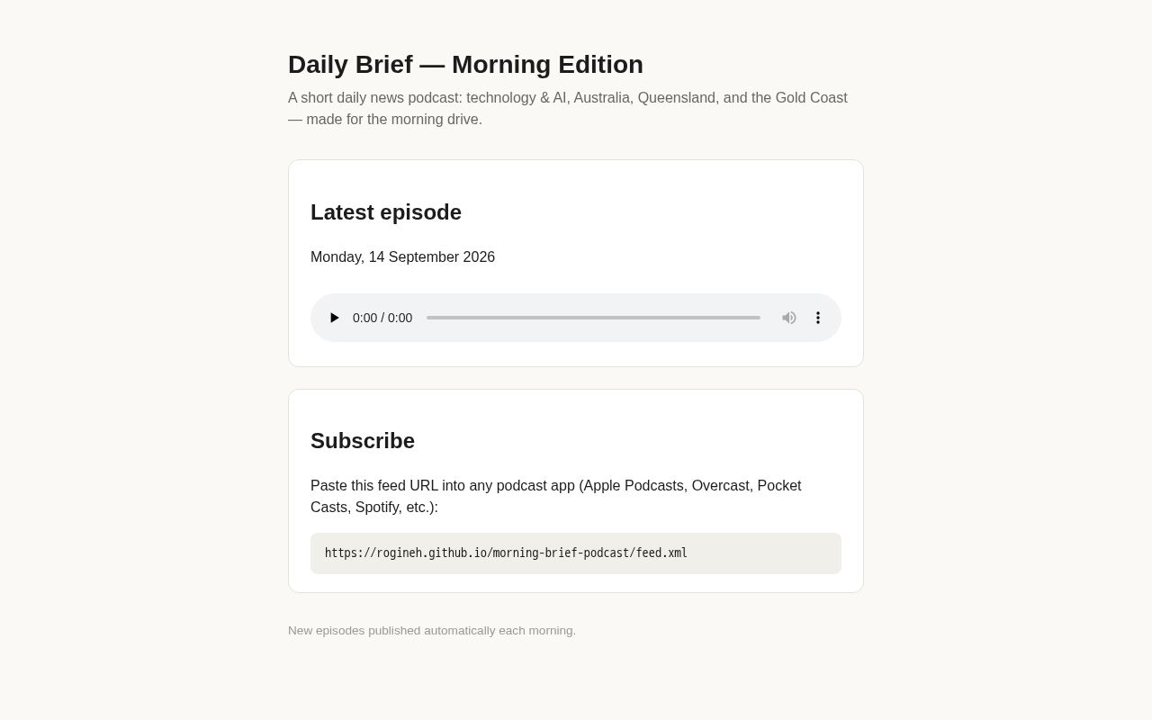Preview of Morning News Brief Podcast