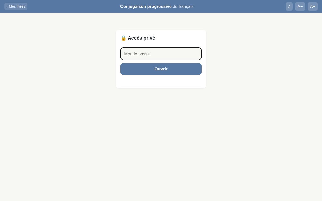 Preview of Conjugaison progressive du français