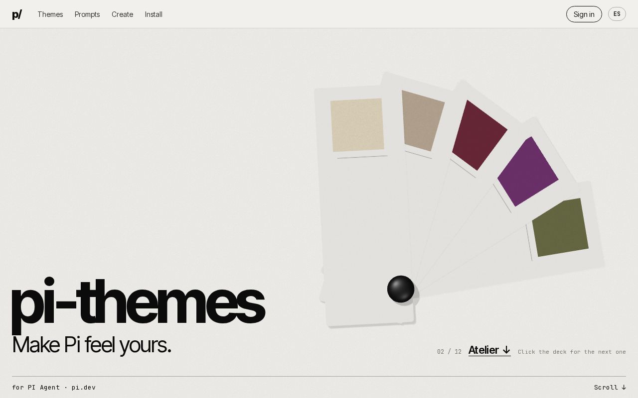 Preview of palette: color themes for Pi, Claude Code and Codex