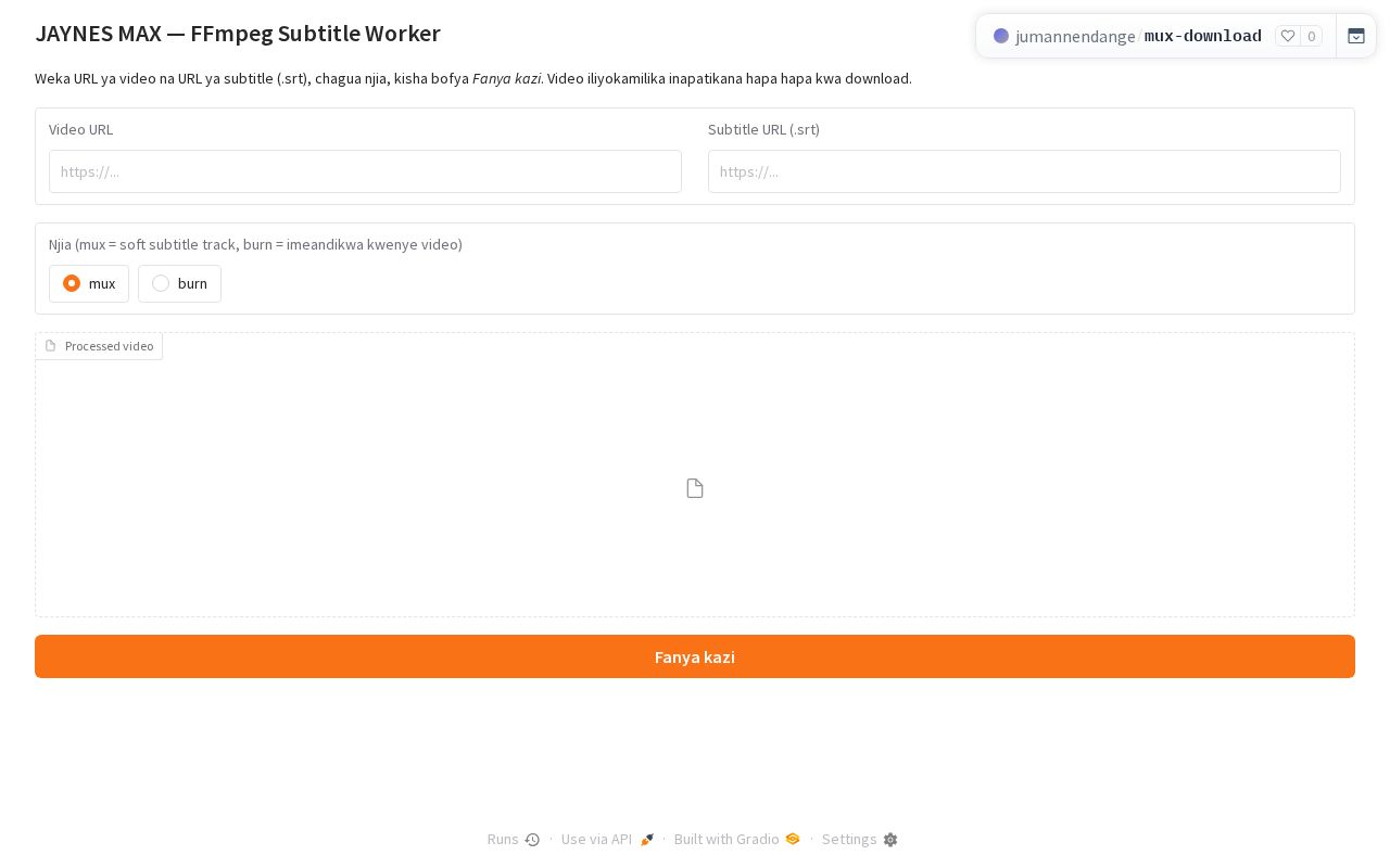 Preview of Mux Download