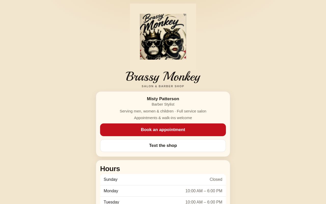 Preview of Brassy Monkey Salon & Barber Shop
