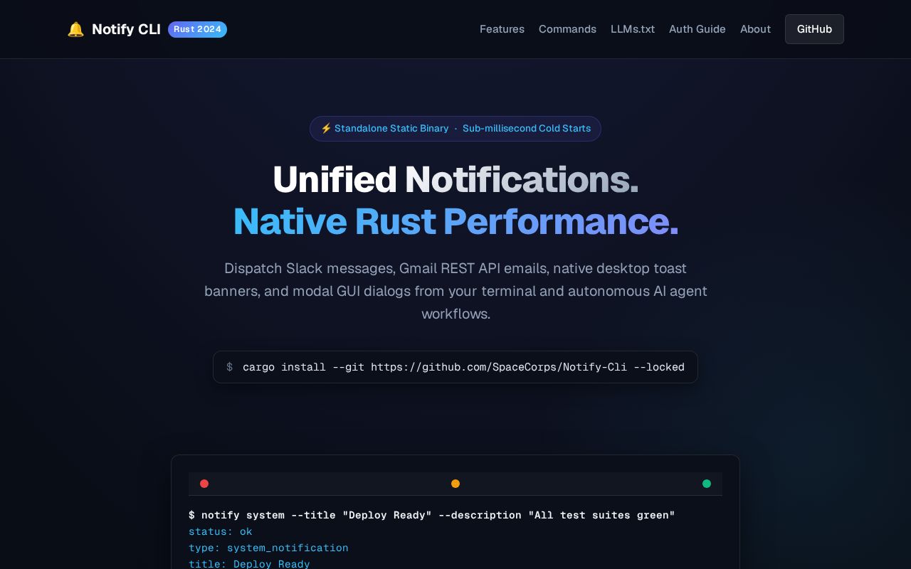 Preview of Notify Cli