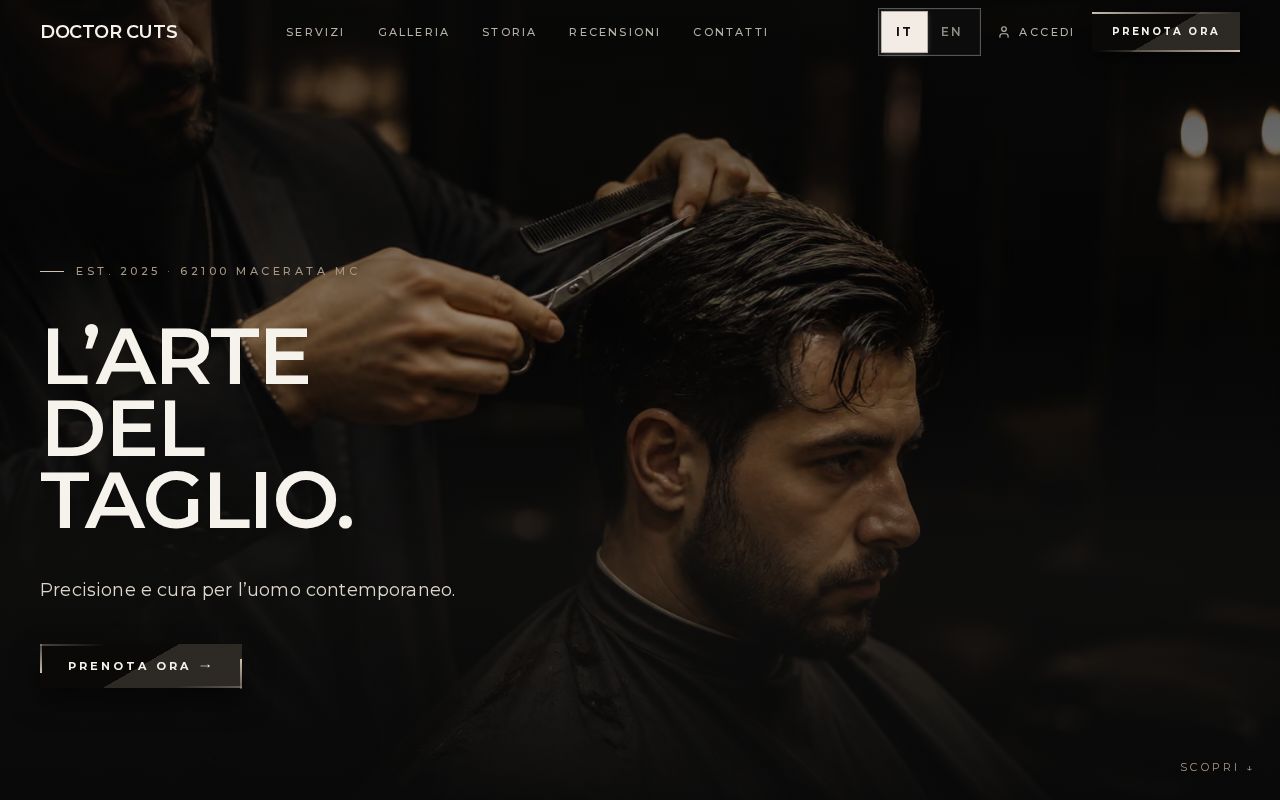 Preview of Doctor Cuts barbershop website with online booking