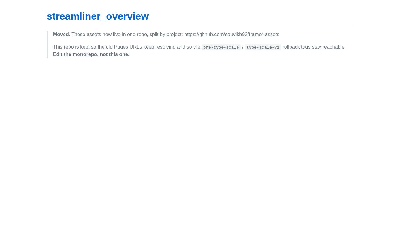 Preview of Streamliner Overview