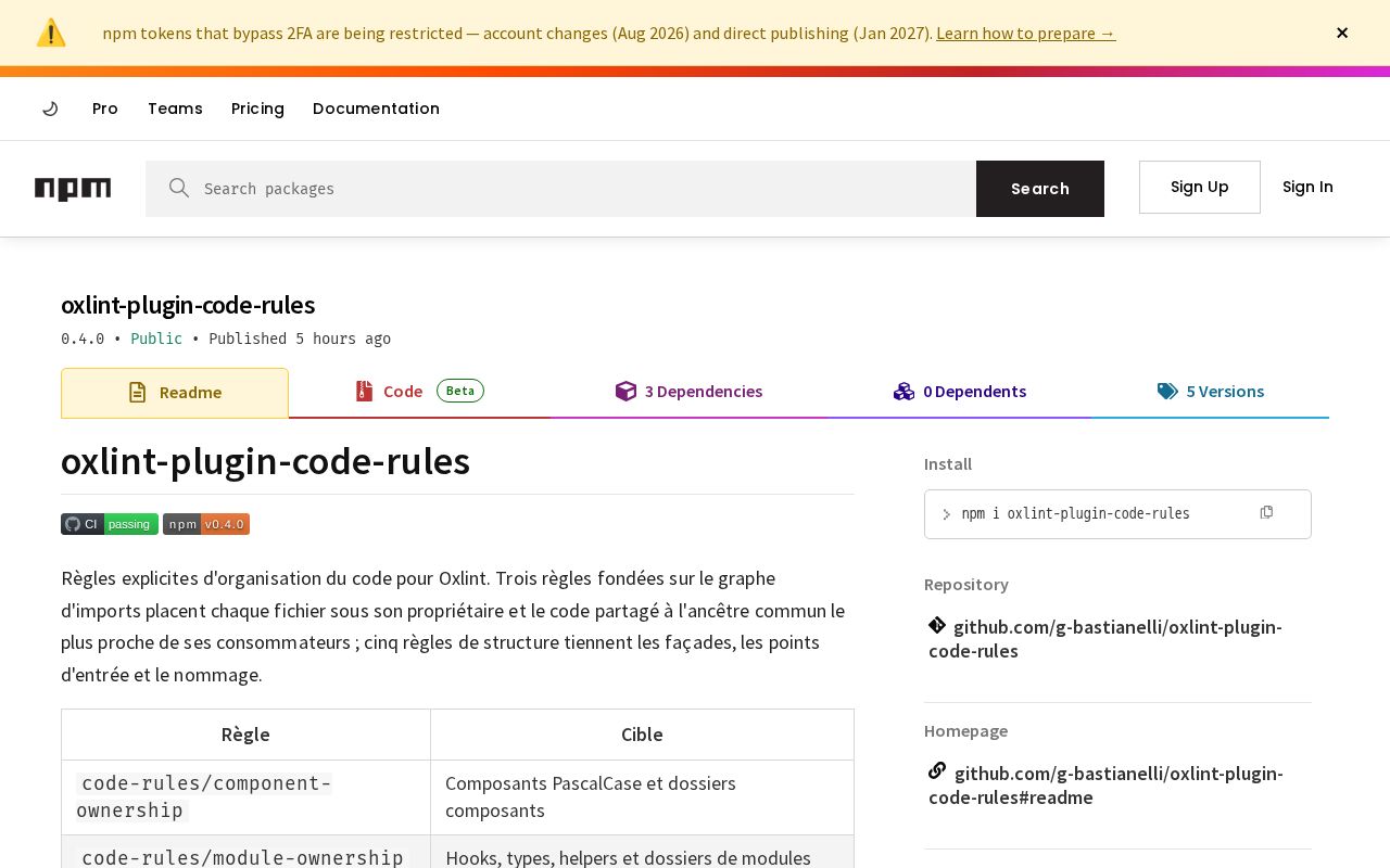Preview of Oxlint Plugin Code Rules