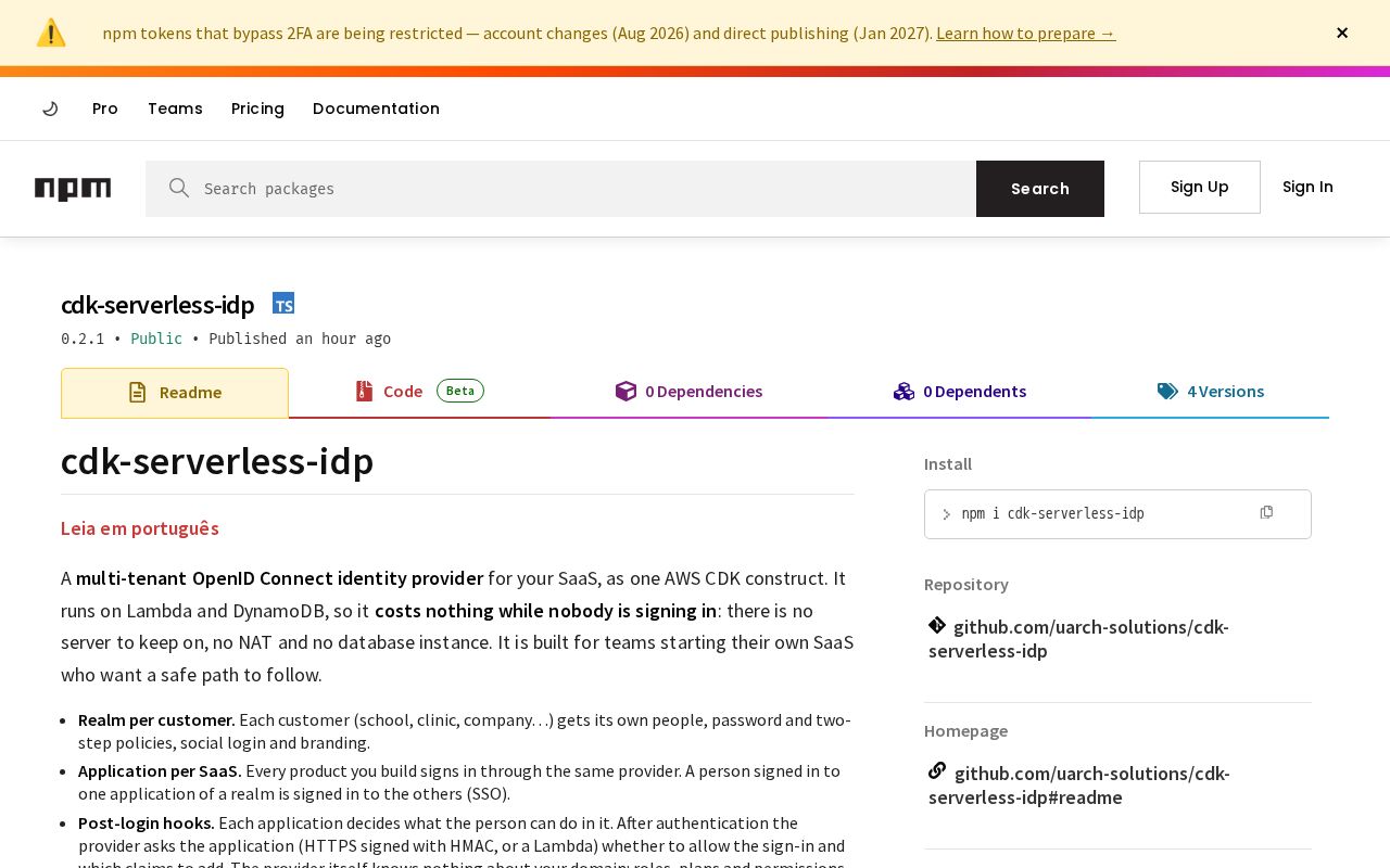 Preview of Cdk Serverless Idp