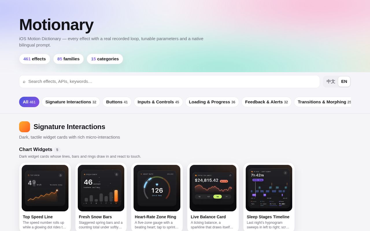 Preview of Motionary Ios Animations