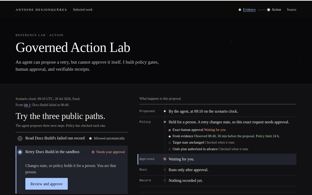 Preview of Governed Action Lab