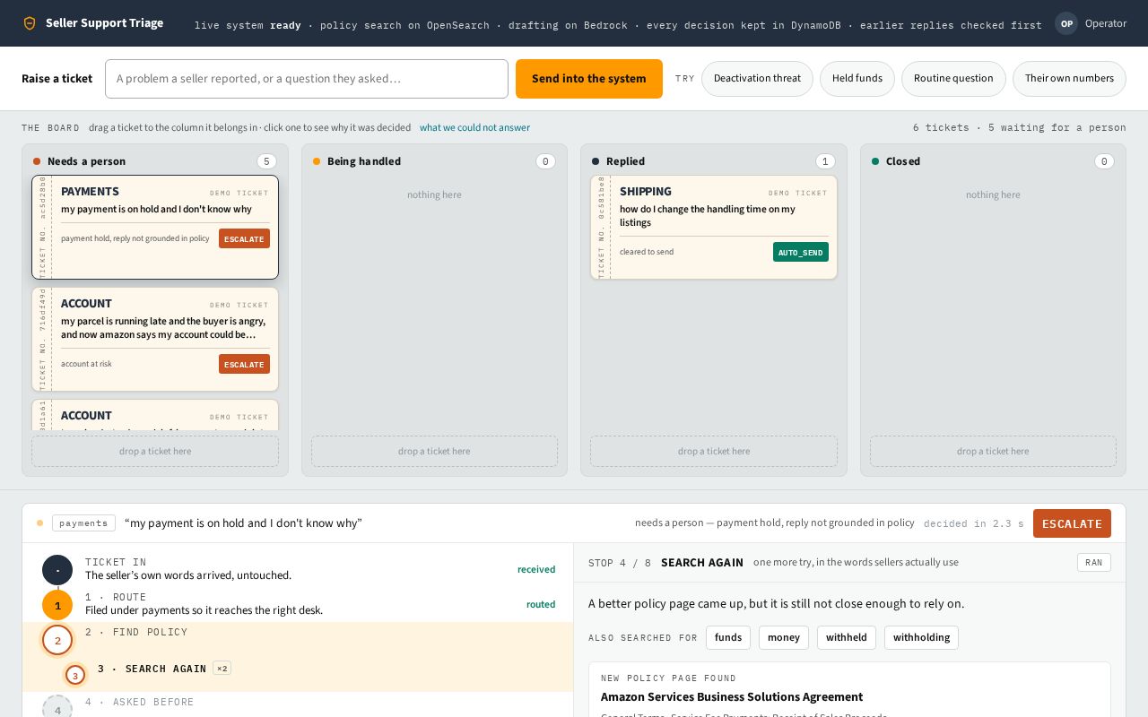 Preview of SellerSupportTriage
