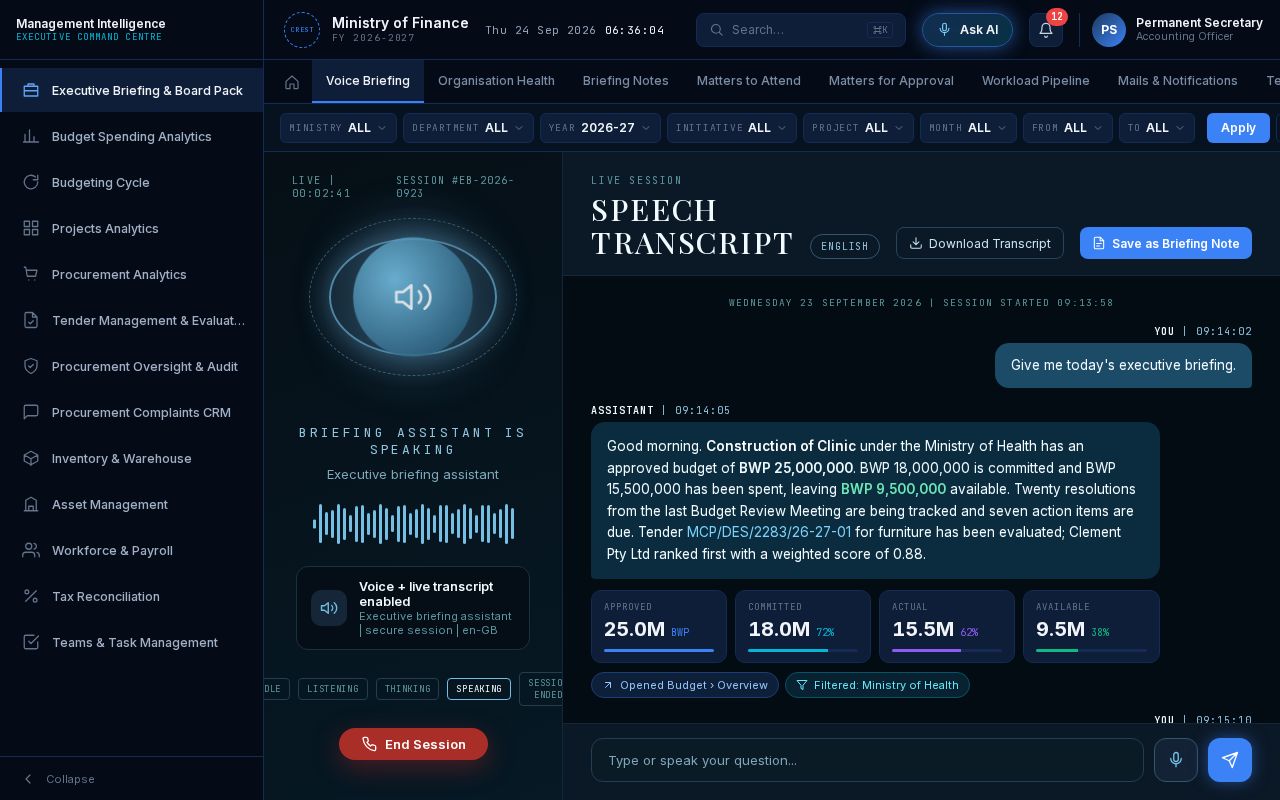 Preview of Voice Briefing Demo