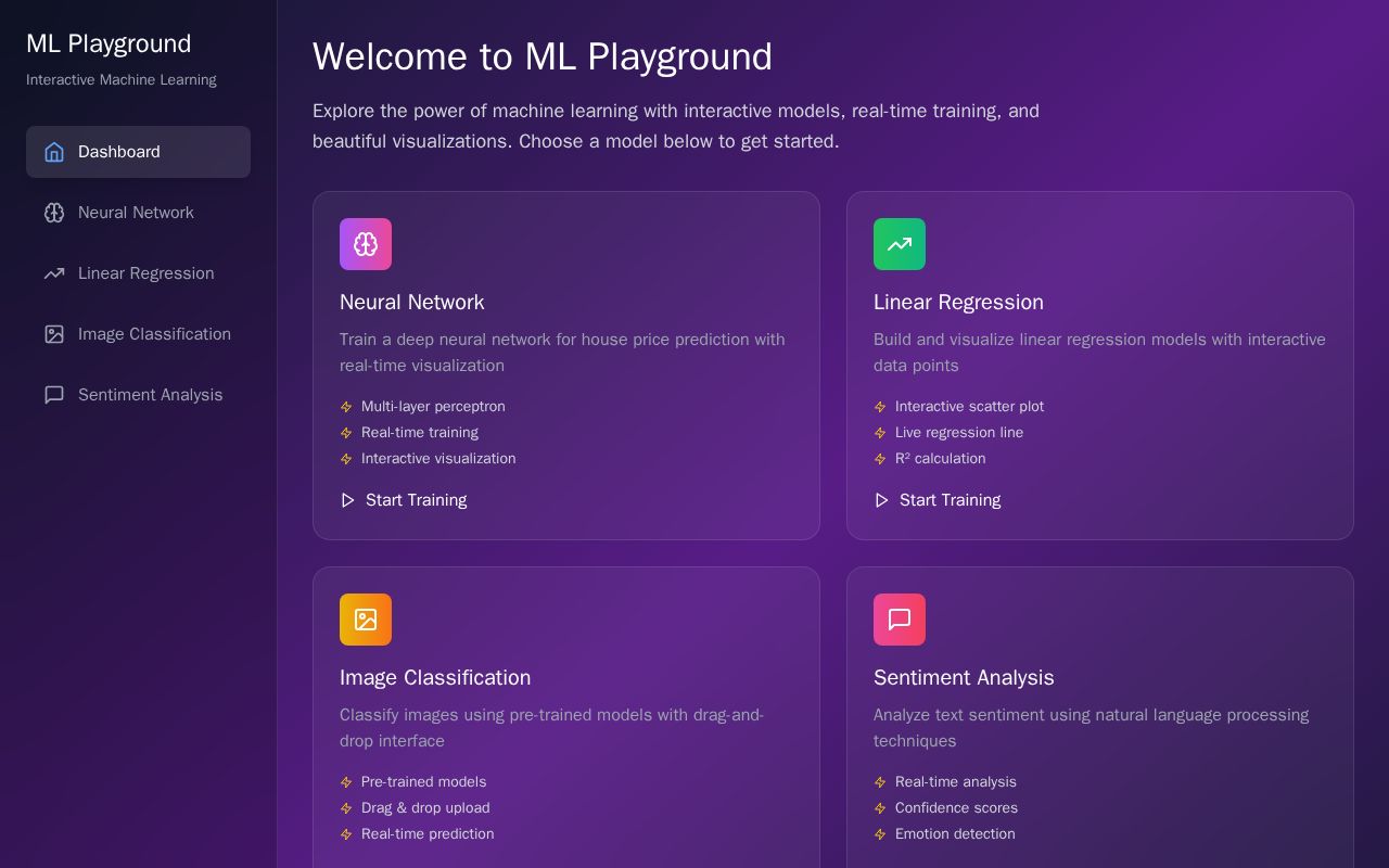 Preview of ML Playground
