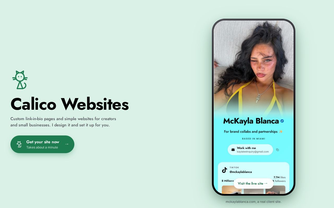 Preview of Calico Website