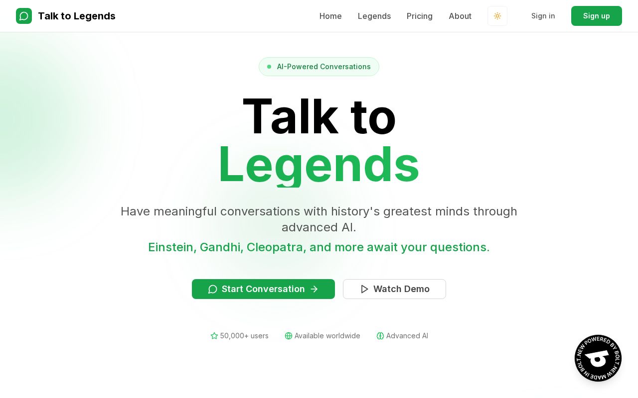Preview of Talk to legends