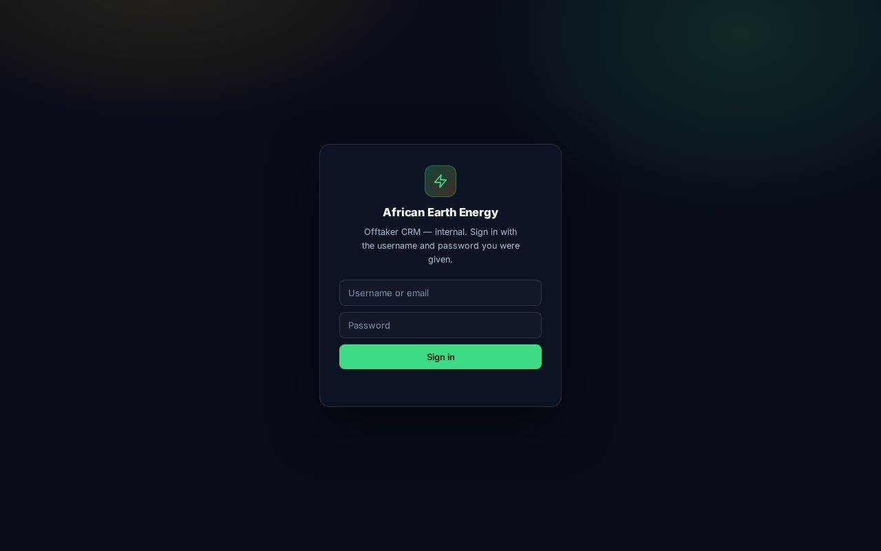Preview of African Earth Energy Crm