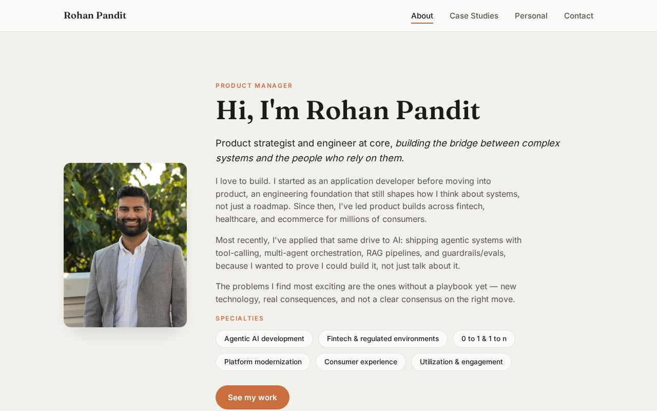 Preview of Rohan Pandit Website