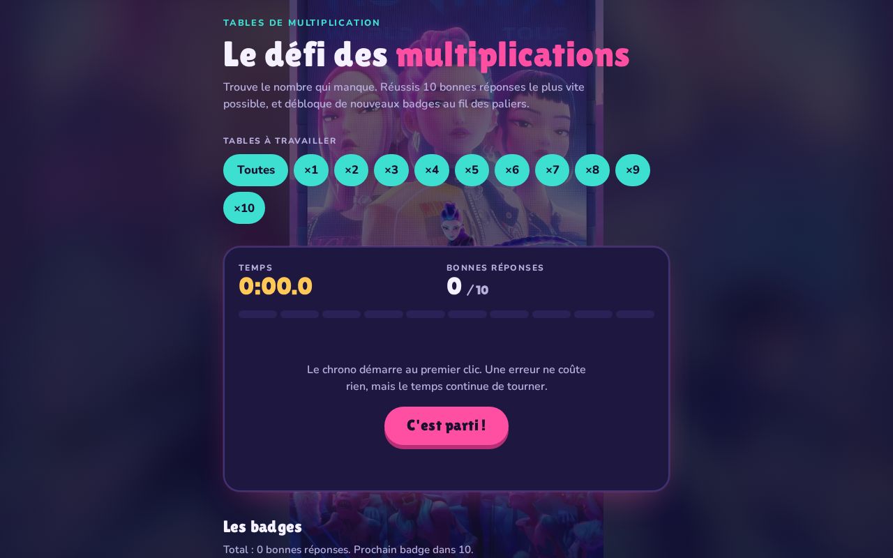Preview of Le défi des multiplications