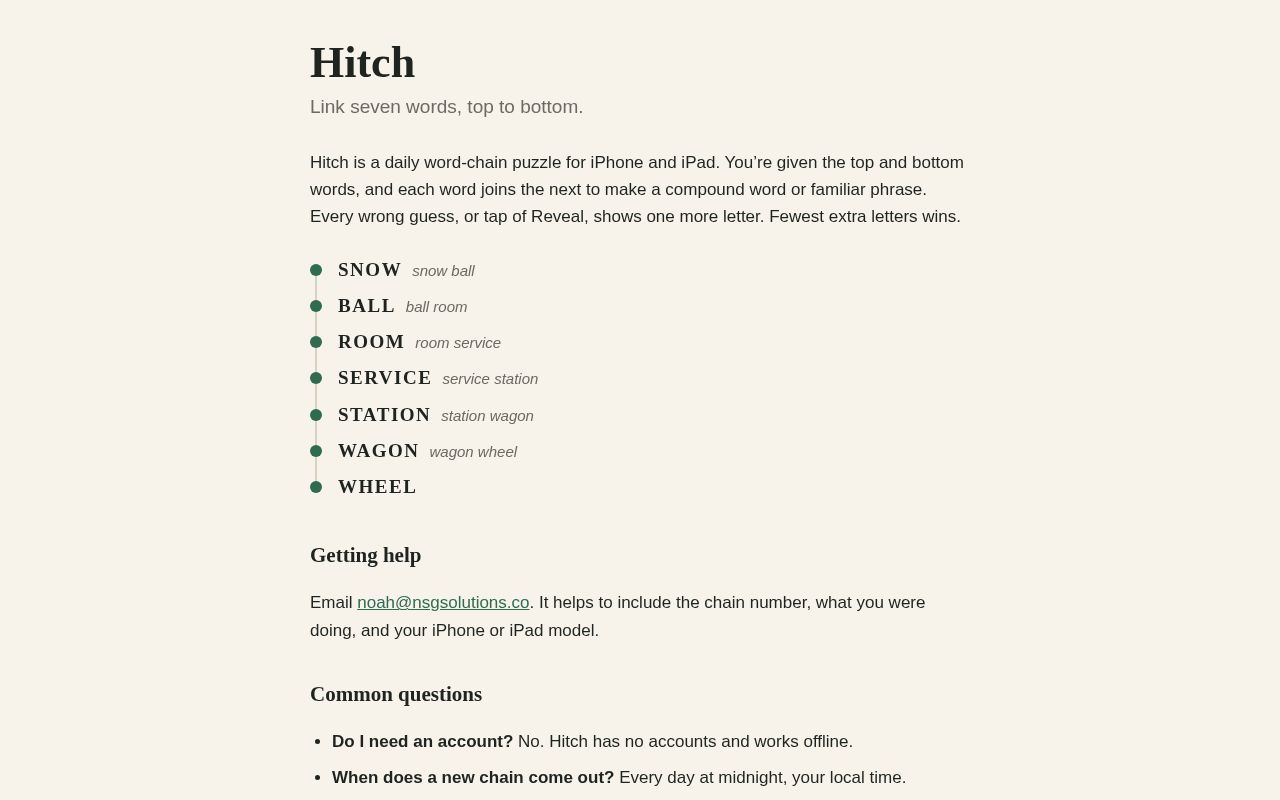Preview of Hitch