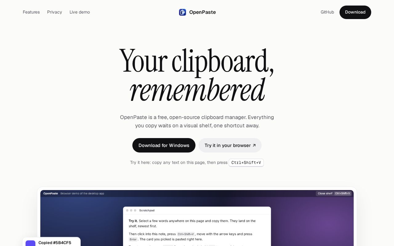 Preview of Open Paste