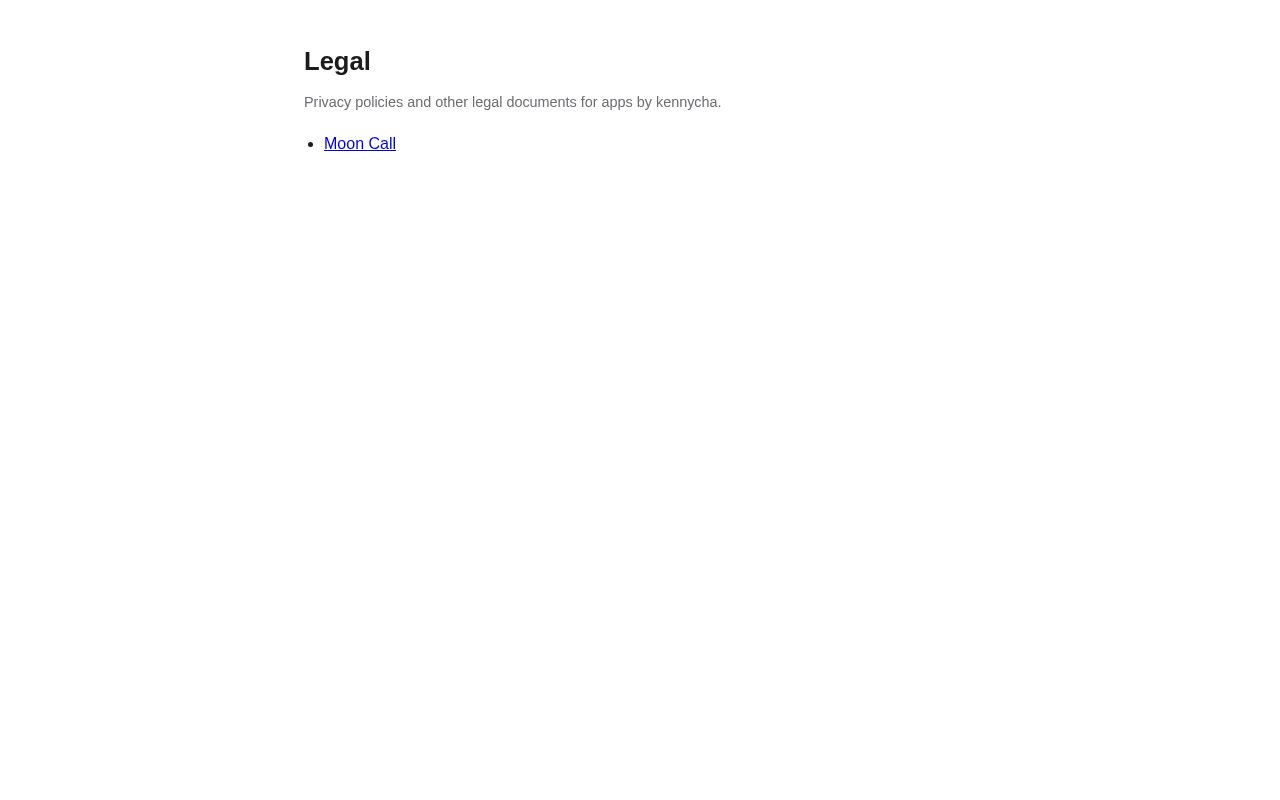 Preview of Privacy policies and legal documents for kennycha apps
