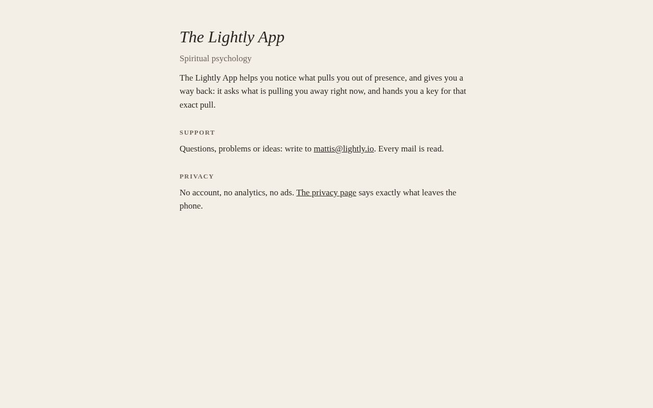 Preview of Lightly App Site