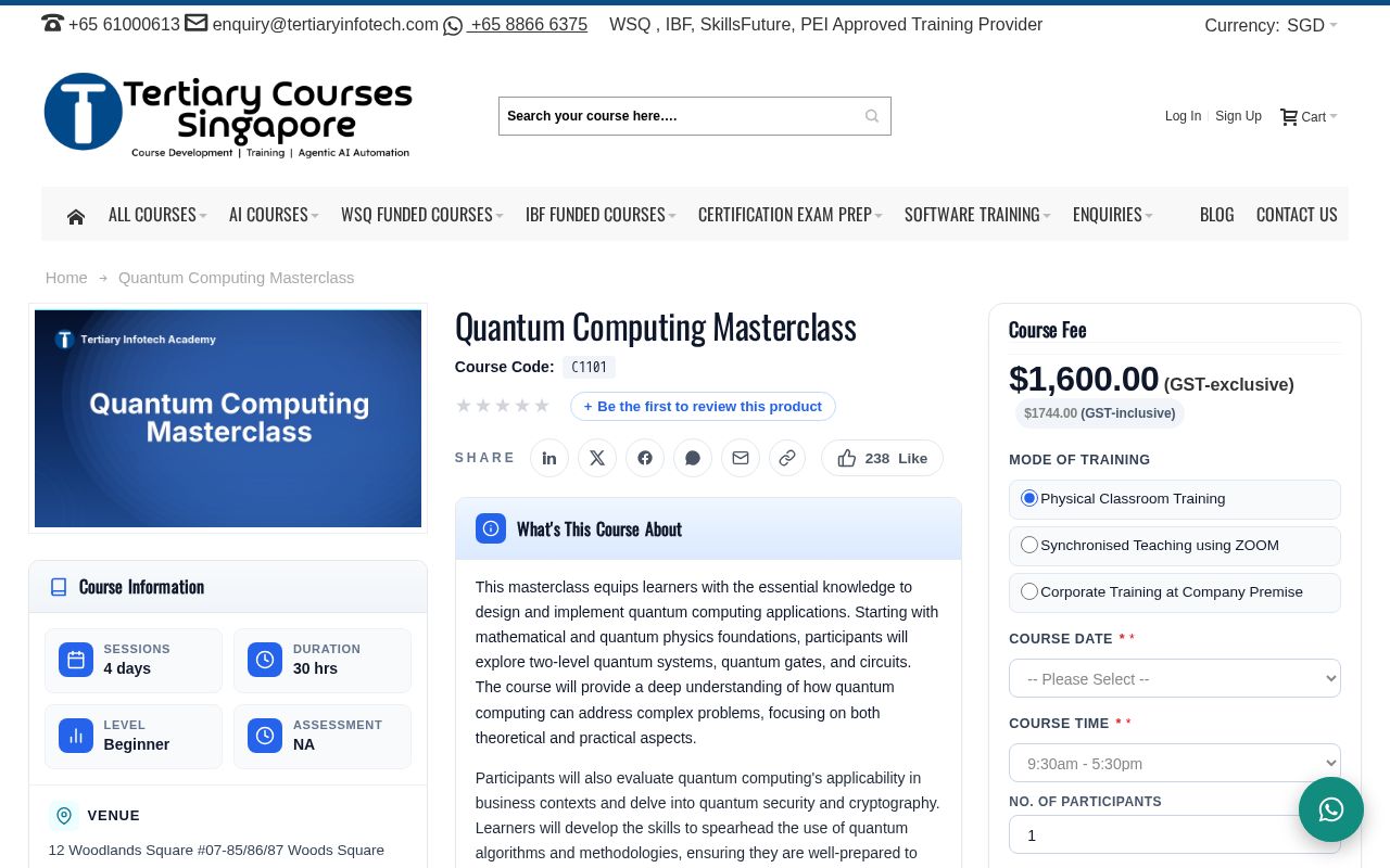 Preview of C1101 Quantum Computing Masterclass