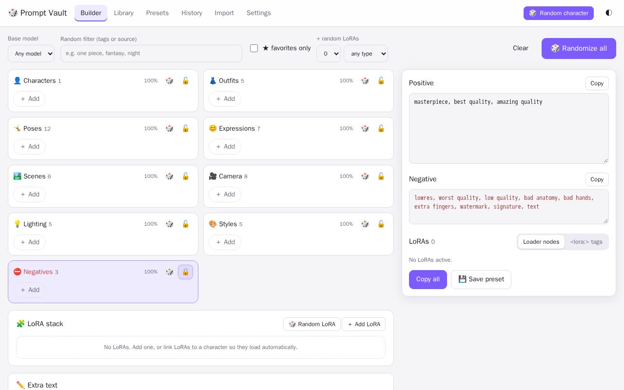Preview of Prompt Vault